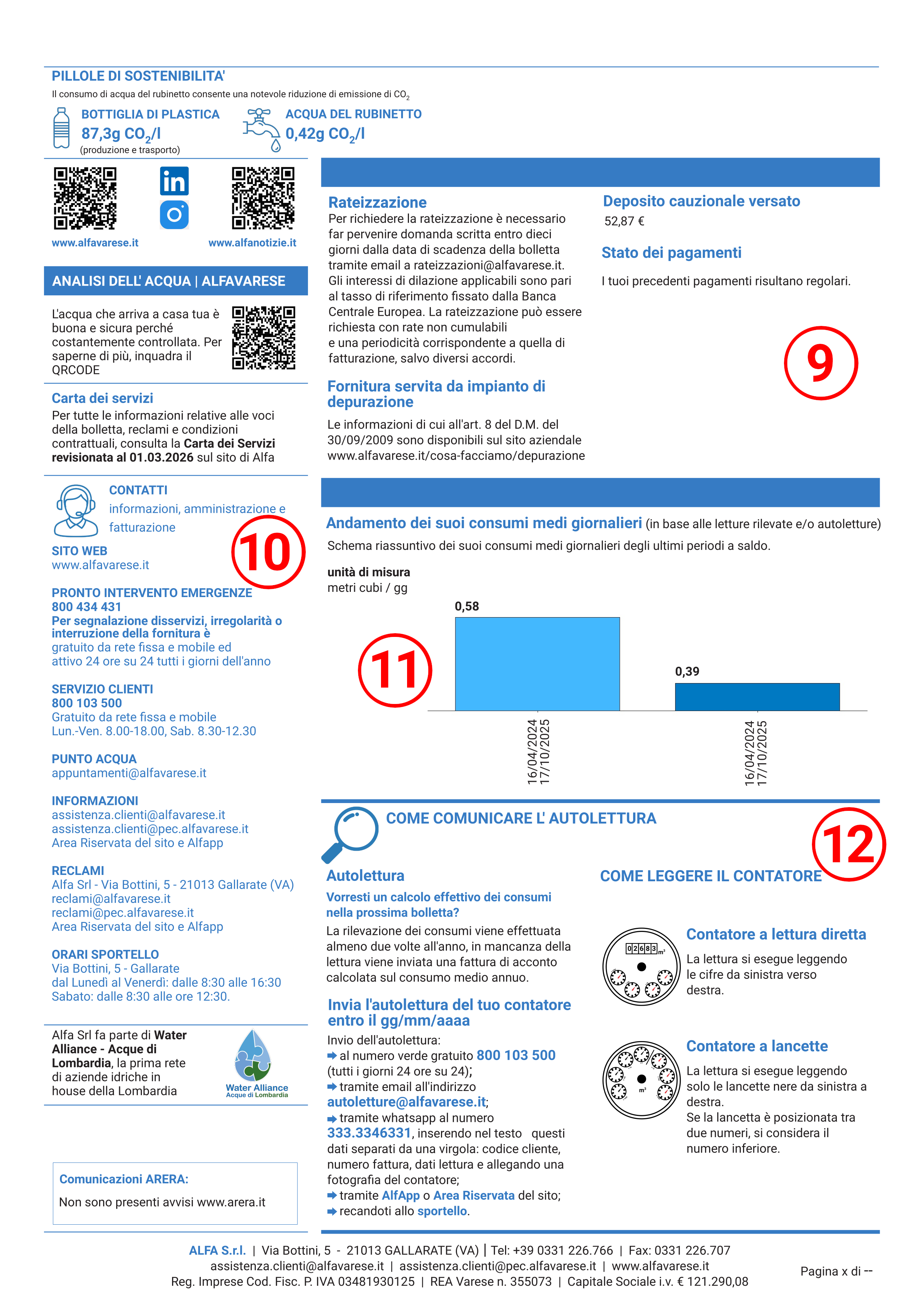 Pagina 2 della bolletta di Alfa