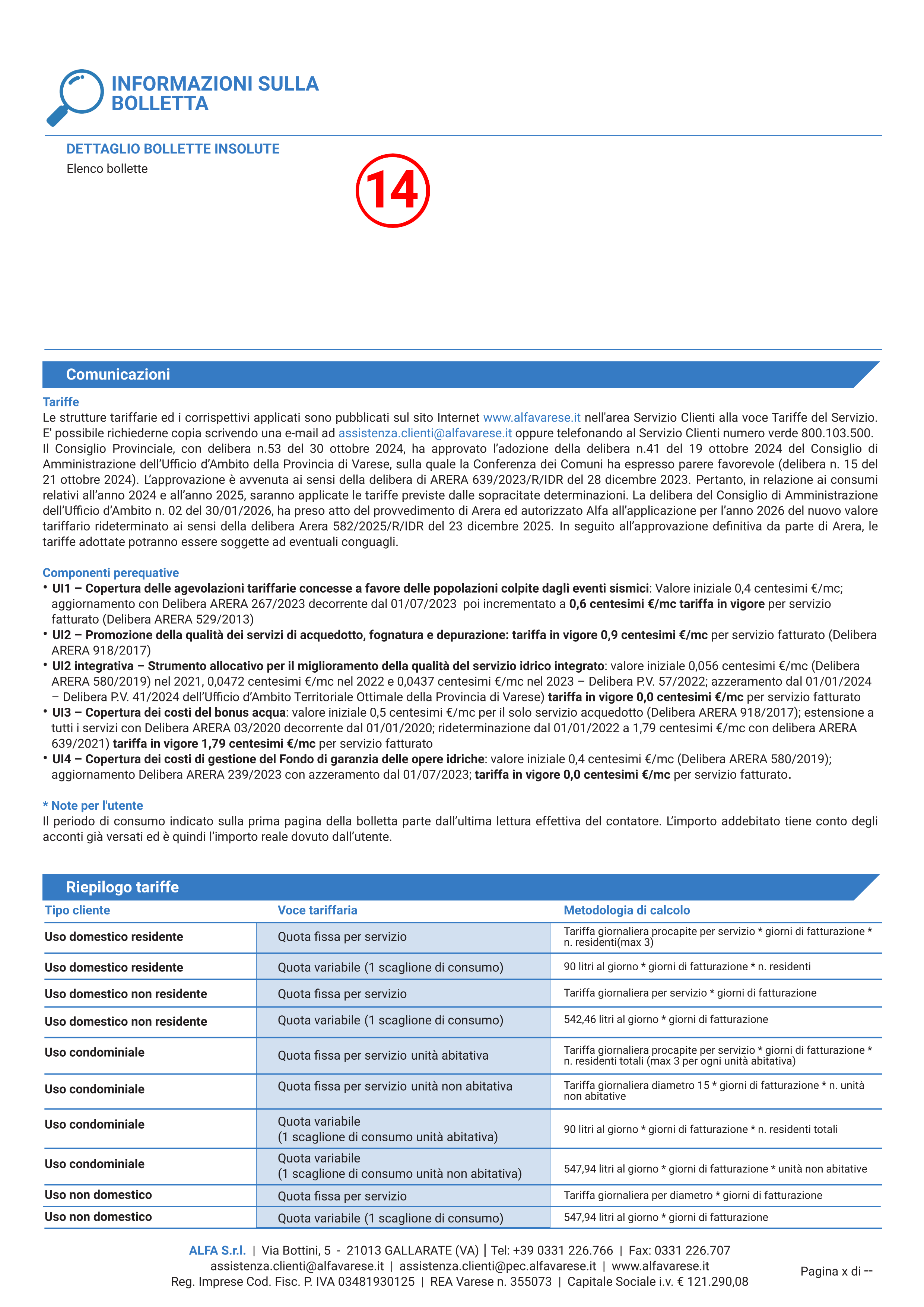 Pagina 4 della bolletta